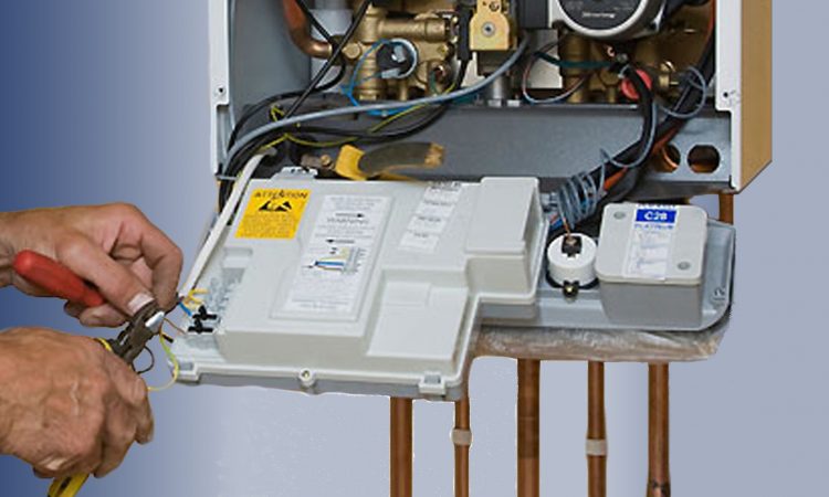 Boiler being serviced